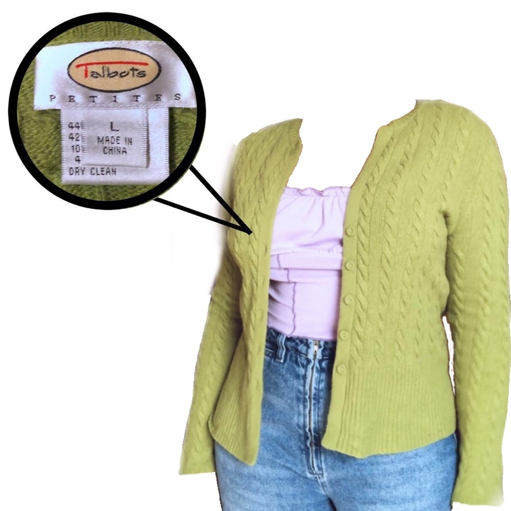 Talbots Women's Light Green Cardigan